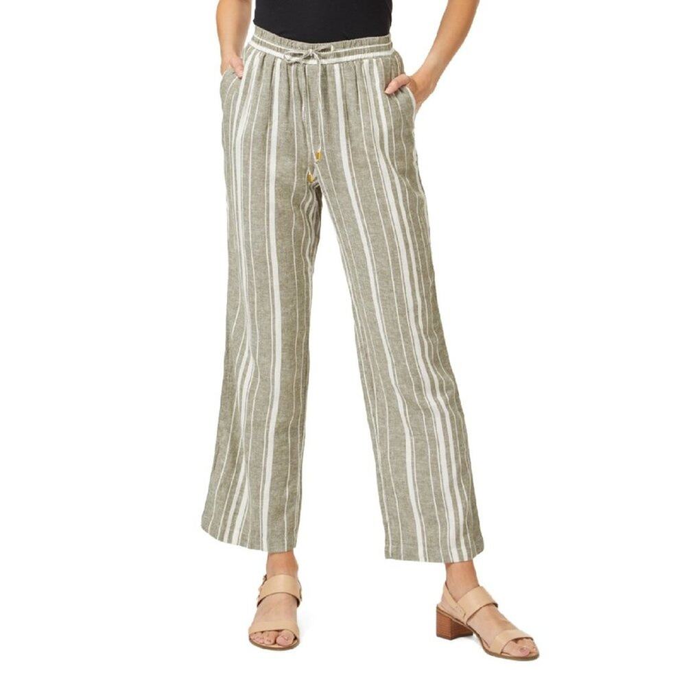 Ellen Tracy Striped Linen Pants NWT